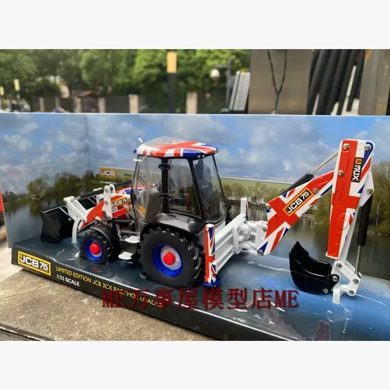 for JCB 3CX Backhoe Loader 1:32 Scale Alloy Diecast Model 75th Anniversary Edition Realistic Simulation Static Display