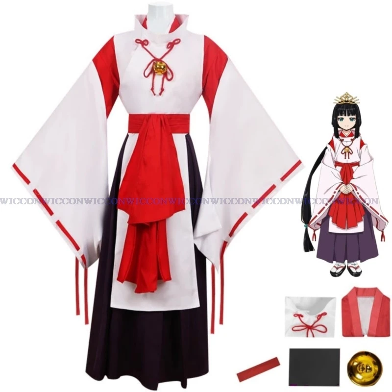 New Anime Elusive Samurai Shizuku Cosplay Costume White Red Kimono Uniforms Skirt Adult Woman Lovely Kawaii Birthday Party Suit