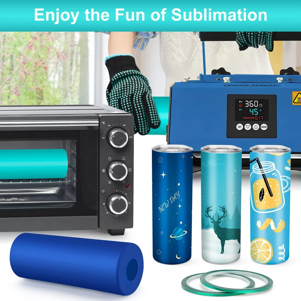 Set Sublimasi Lengan Tumbler Sublimasi untuk 20 Oz Tumbler Sublimasi Kit Lengan Pita Silikon untuk Tumbler Sublimasi