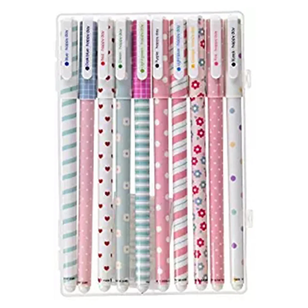 

10Pcs Colorful Gel Pens 0.38mm Fine Point Vibrant Ink Roller Ball Pens for Writing Drawing Coloring Kids Adults Stationery