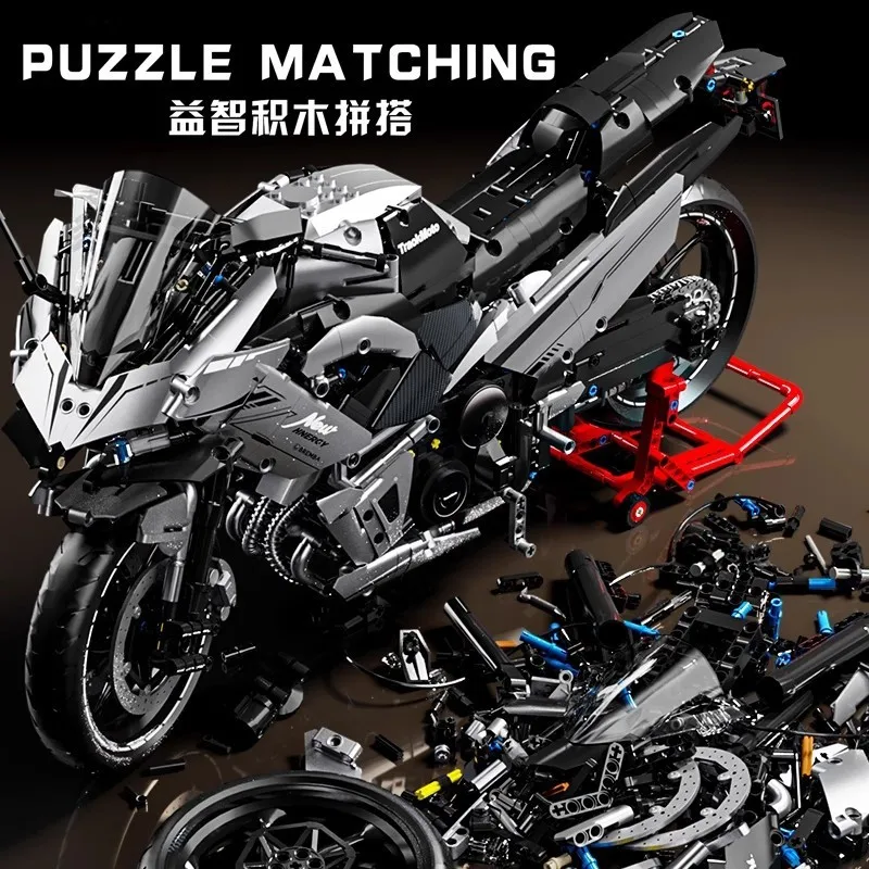 Technical Building Blocks Motorcycle Model 1 5 Scale 2229Pcs High Difficulty Assembly Puzzle Display Collectible Gift For Adults