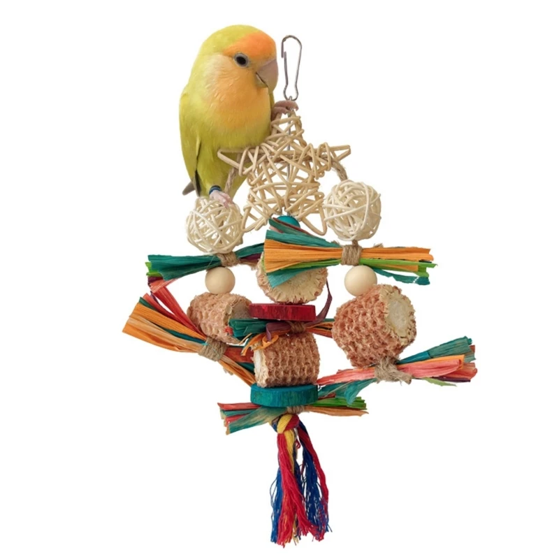 Cage Hanging Toy Pet Bird Swing Shredding Biting Corncob Toy Birdcage Swing Toy A0KC