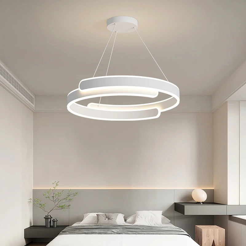 2024 Modern Led Chandelier Home Lighting Brushed Large Rings Ceiling Mounted Chandelier Lighting Hanging Lamp Lighting Decor