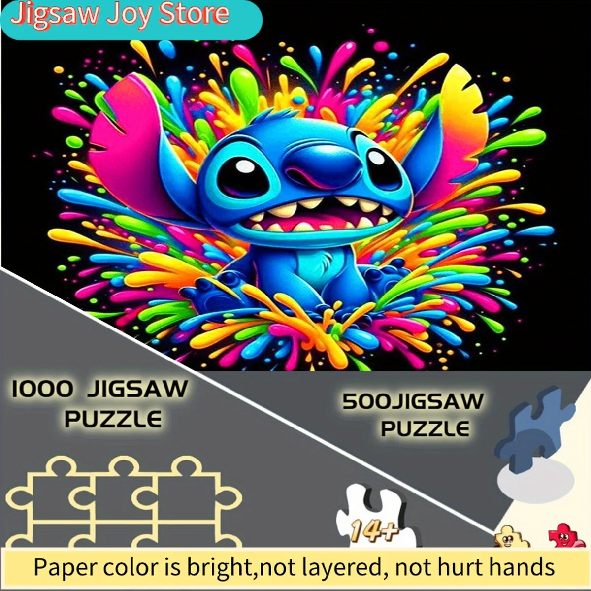 

Disney/Disney , Paper Puzzle, DIY Puzzle, Stitch Rainbow Splash Cute Cartoon Picture Suitable for Home Leisure Puzzle, Friend