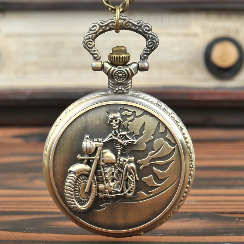 

Small Creative Relief Motorcycle Quartz Pocket Watch Quartz Pocket Watch With Sweater Necklace Jewelry Pocket Watch On Chain