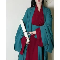 Vestido Hanfu chino para mujer, traje de Cosplay tradicional antiguo, vestido Hanfu de la dinastía Song, color verde y rojo, 2024