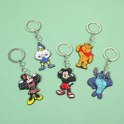 Fitness Motivational Keychain - Funny Muscle Disney Figure Mickey Stitch for Women Men Keys Holder Keyring Accessory Gift