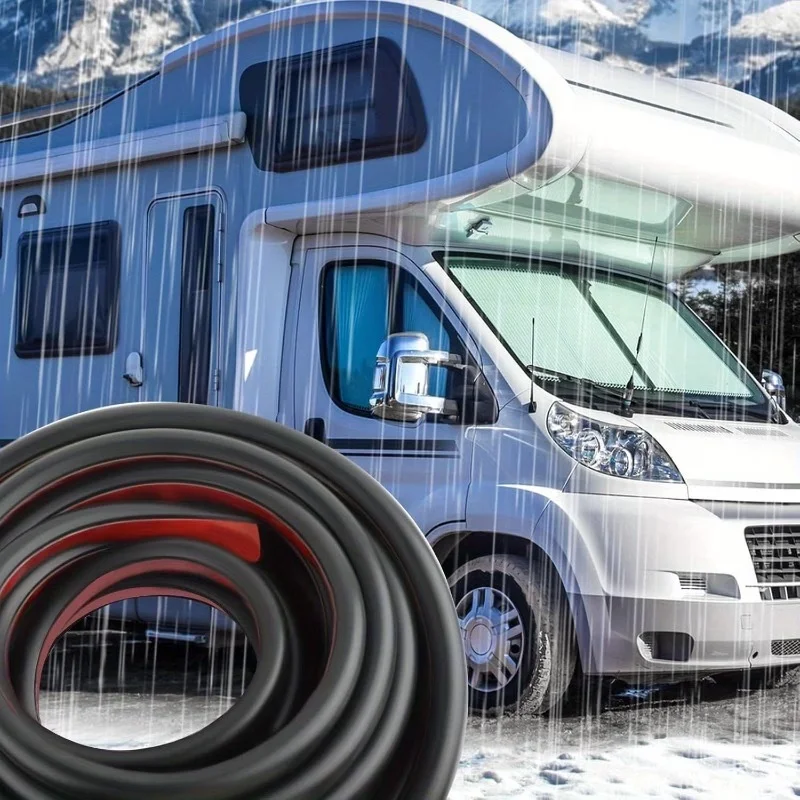 Self-Adhesive J-shaped RV Water Guide Strip, Durable Plastic Drip Rail for RV, Car & Truck Roof, Reduces Water Pooling view 4
