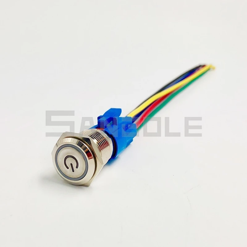 Metal Push Button Switch Connector With Wire For 16mm 19mm 22mm Reset Or Latching LED Lamp (Only Connector)