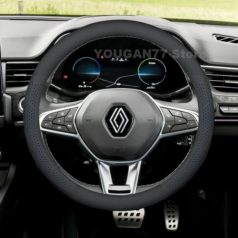 

Leather Car Steering Wheel Cover For Renault Arkana E-TECH 2020-2024 Non-slip Auto Steering Wheel Renault Arkana Accessories