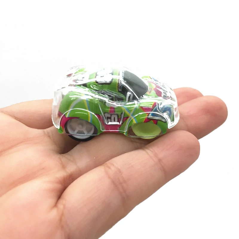 Mini coche de juguete transparente para niños, diseño único de doble capa, 10 piezas