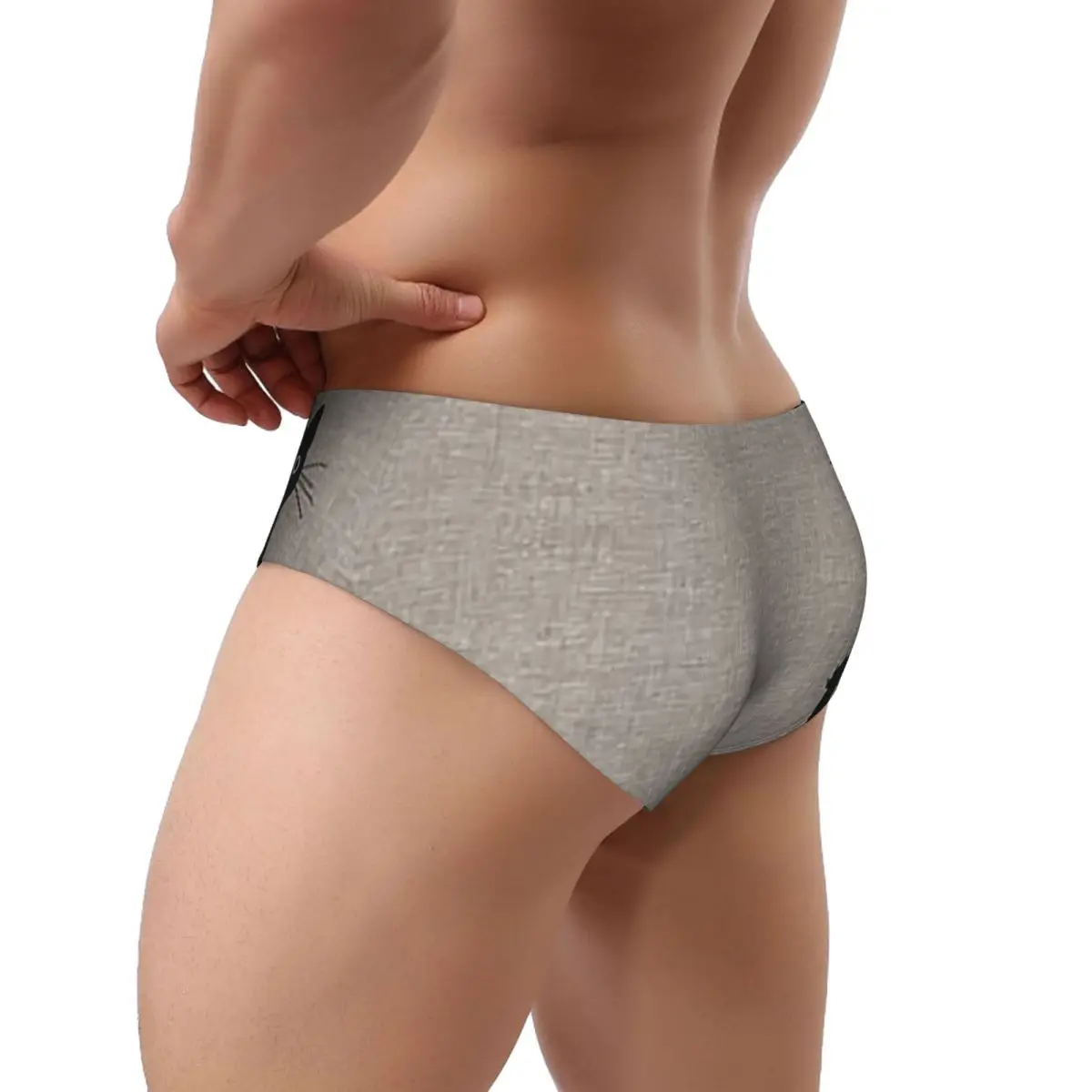 قطة سوداء تحمل على الرجال سراويل مثلثة تهوية الملاكم الملابس الداخلية ملابس داخلية قصيرة لهدية صديقها رجل أوم