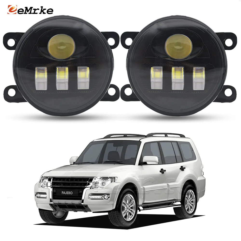 Upgrade Led Fog Lights Assembly Car PTF with Lens DRL Fog Driving Lamp for Mitsubishi Pajero 4 Facelift 2015 2016 2017 2018