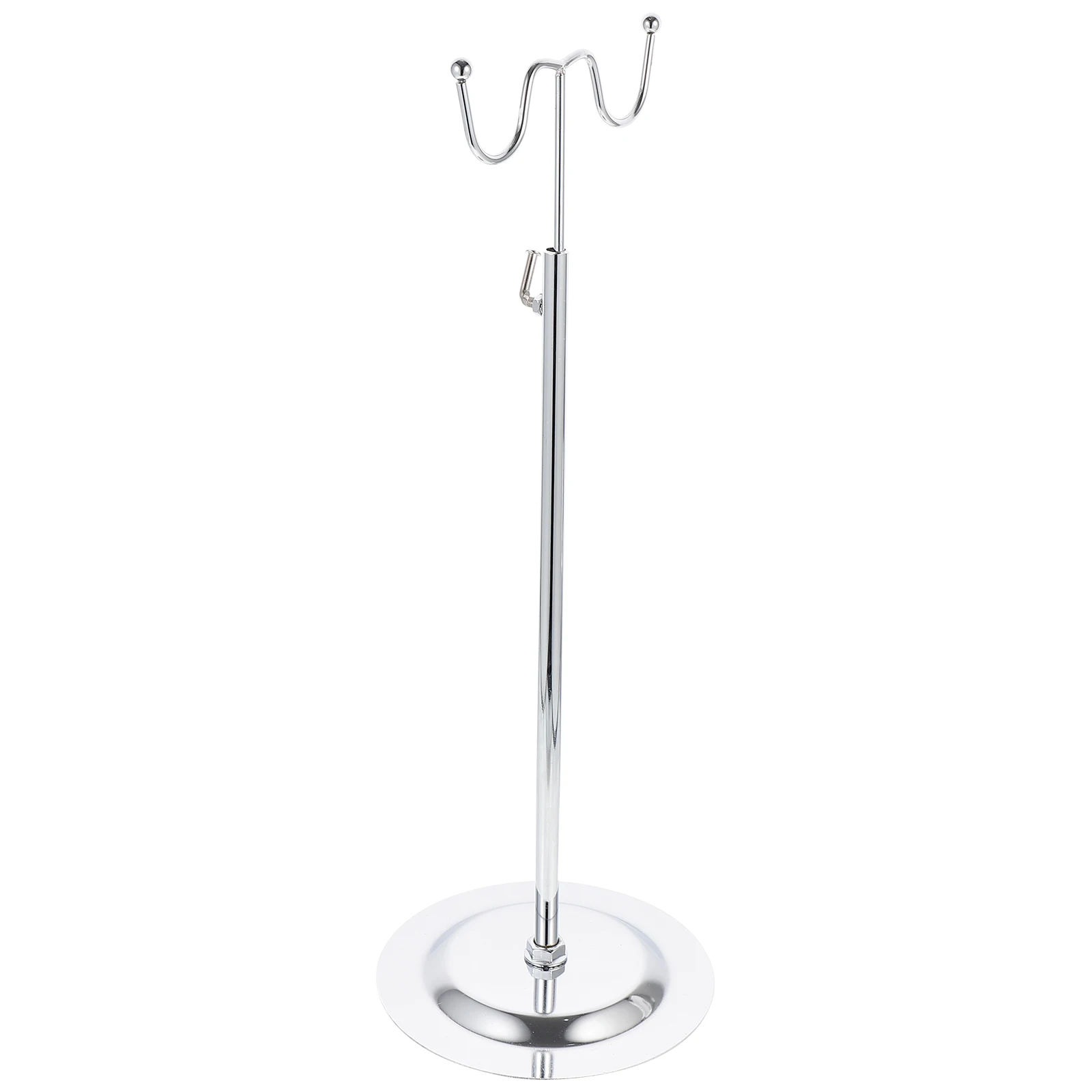 

Stainless Steel Bag Rack Adjustable Handbag Stand Purse Display Travel Multifunctional Dual Hook Clothes Tabletop Jewelry