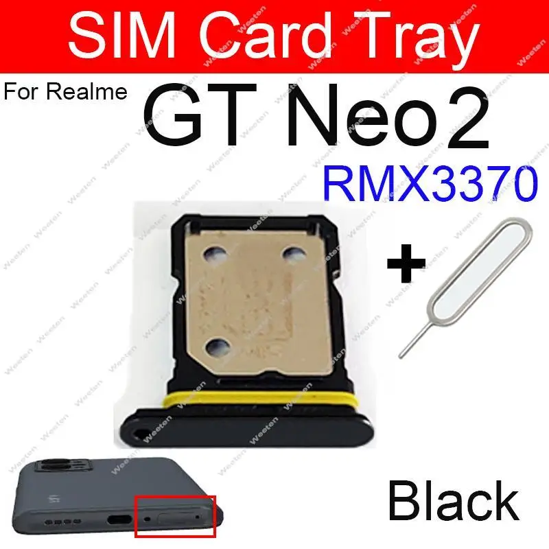 SIM Card Tray For Realme GT GT Master Explorer GT Neo Flash Neo2 Neo2T Sim Card Slot Adapter   Card Tray Holder Part