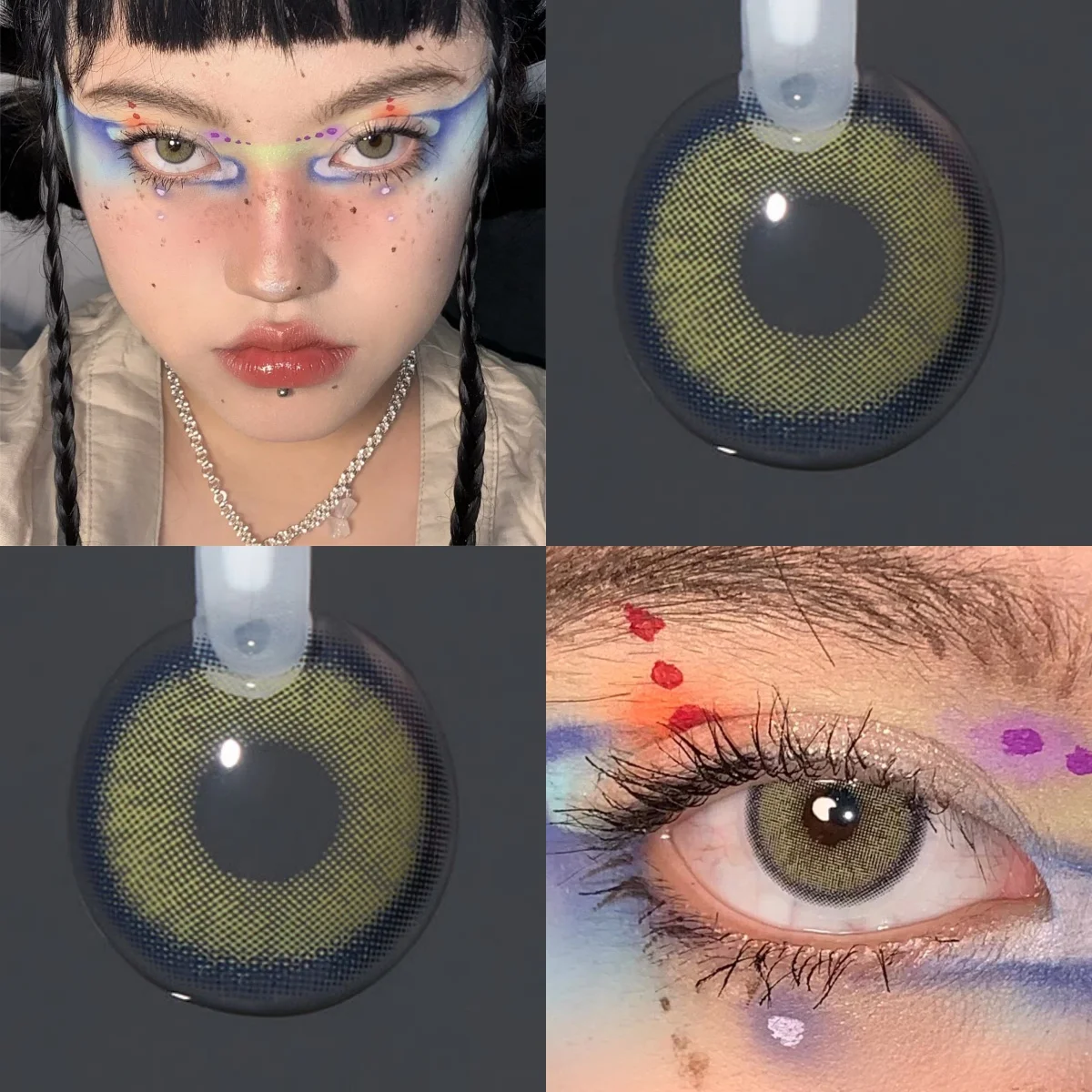 VISUASHOW Neala Myopie Farbige Kontaktlinsen 2 Stück Kleine Pupille Natürliches Braun Kontaktlinse 1-Jahres-Nutzung Farbkontaktlinsen für Augen