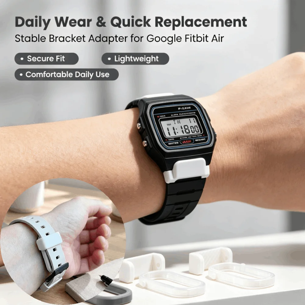 For Google Fitbit Air Fits 18mm Width Watch Band Adapter Holder Connector Set Replacement Accessories Watch Band Accessories