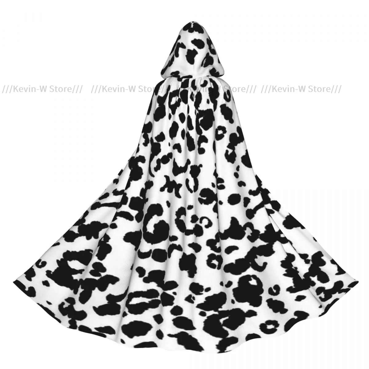 

Abstract Leopard Pattern Hooded Cloak Polyester Unisex Witch Cape Costume Accessory