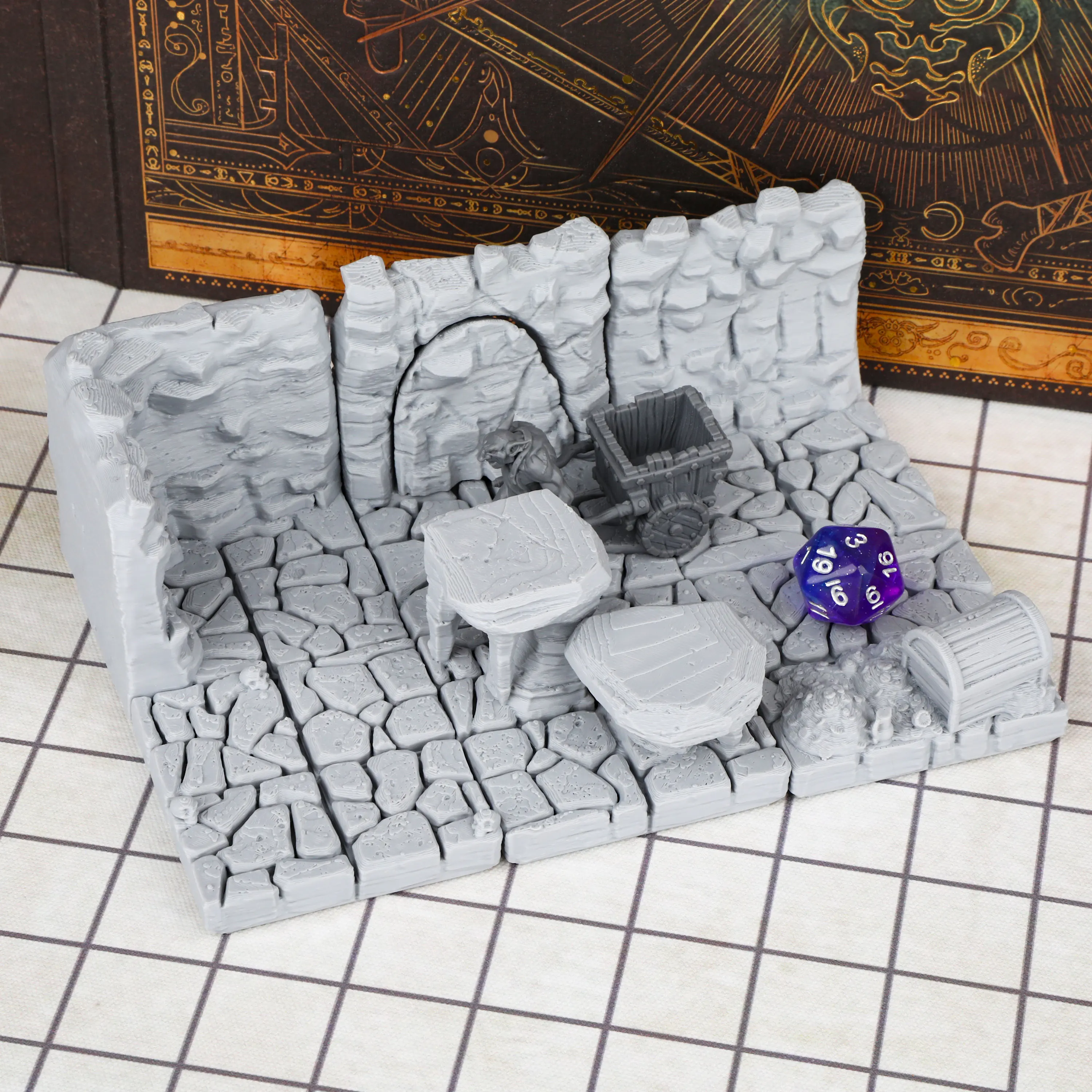 Fantasy Caverns Terrain Set, Highly Detailed Cave Scenery Terrain Set for TTRPG Tabletop Game, Great Gift & Collect Accessory