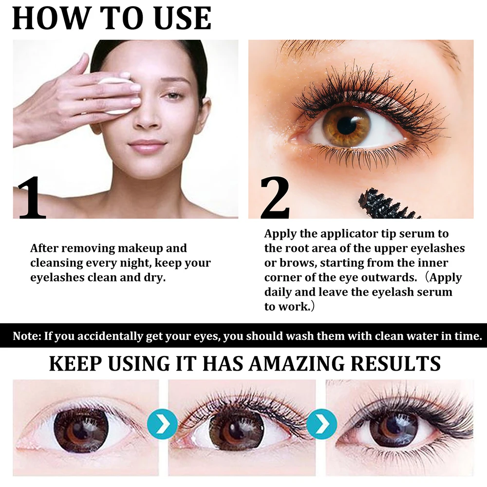 Eyelash Growth Serum 7Days Fast Growth Natural Thick Eyelashes Slender Curly Black Beautiful And Traceless Eyelash Enhancer Care