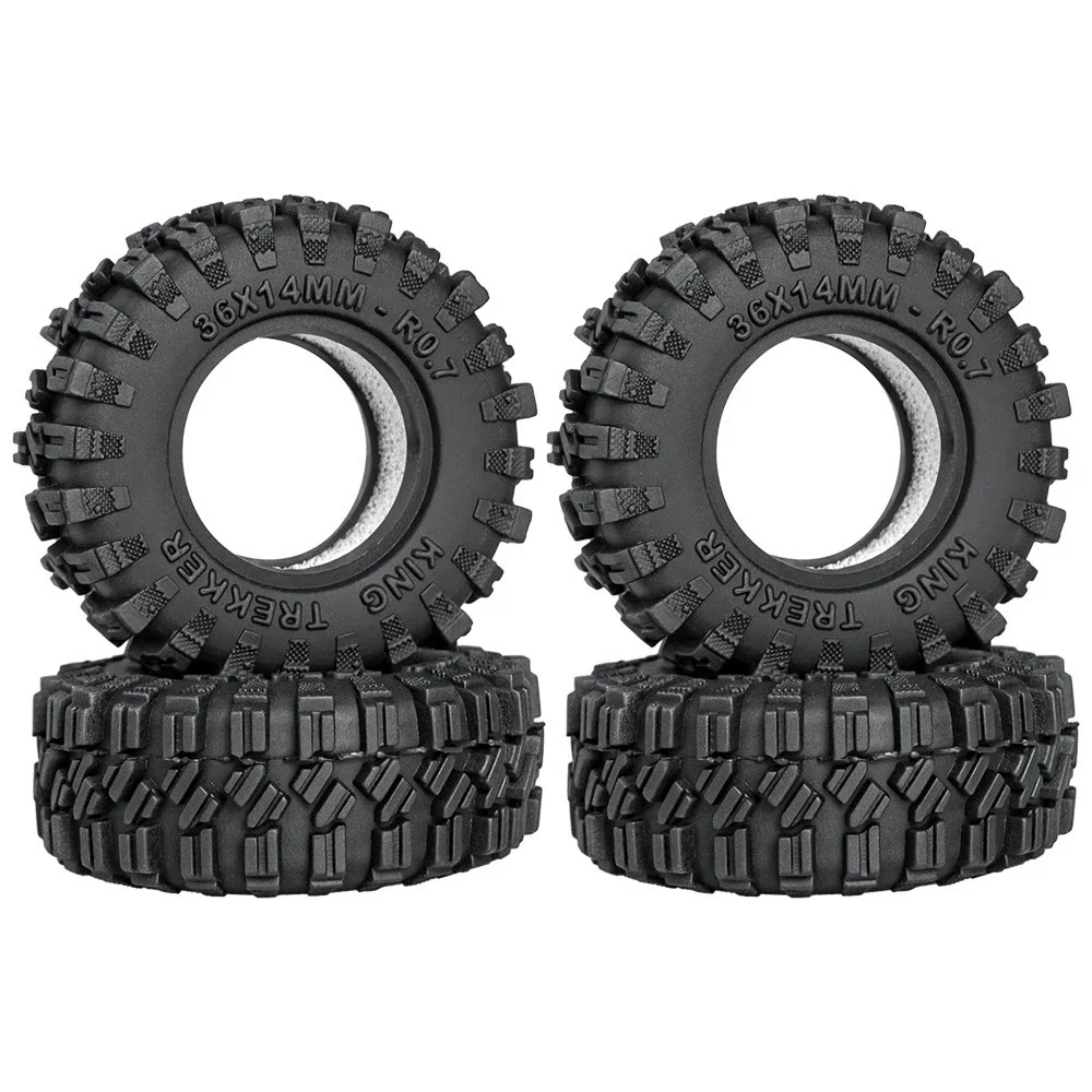 36*14mm 0.7‑Inch Soft Rubber Crawler Tires With Foam Inserts For 1/30 Axial SCX30 Bronco K10 RC Mini Crawler Upgrade Parts