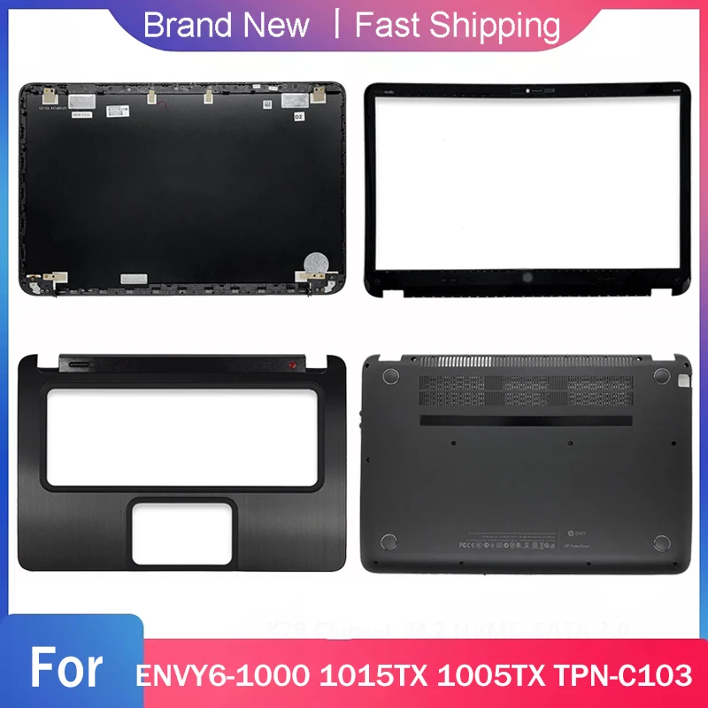 New Bottom Base Case For HP ENVY6-1000 1015TX 1005TX TPN-C103 Laptop Back Cover Hinges Front Bezel Palmrest Upper Rear Lid Black