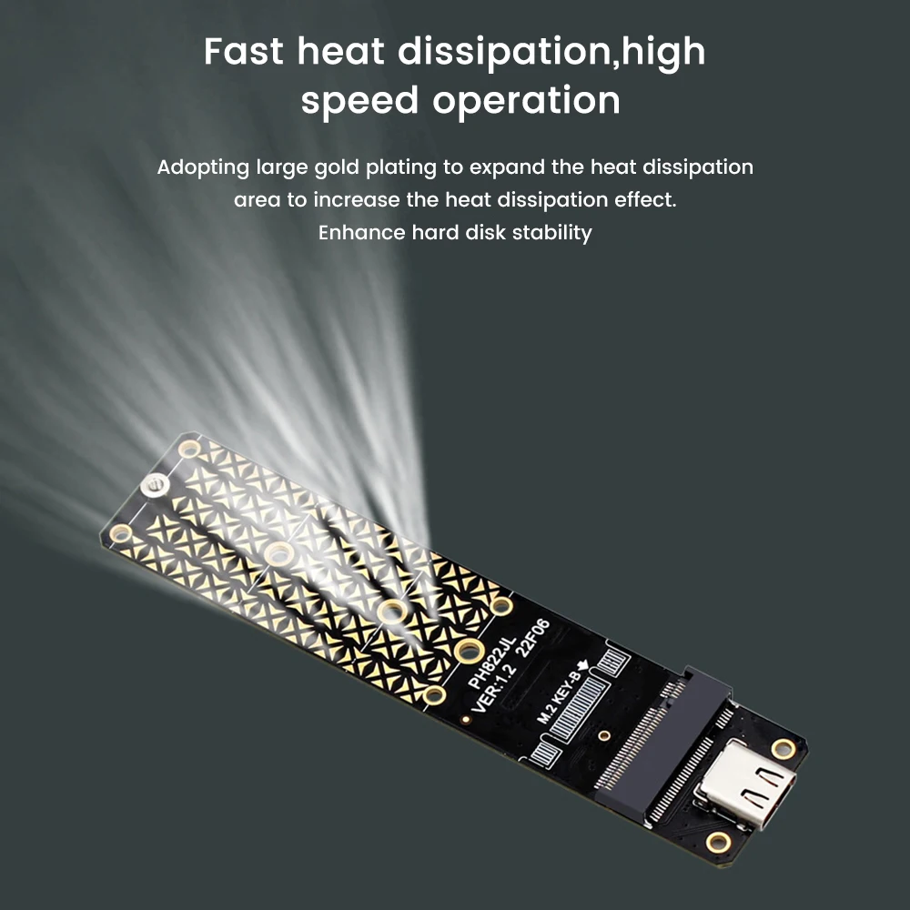 Адаптер M.2 USB 3.1, конвертер жесткого диска M.2BKey Type-C, 10 Гбит/с, твердотельный диск M.2 NGFF SATA для твердотельного накопителя 2230/2242/2260/2280
