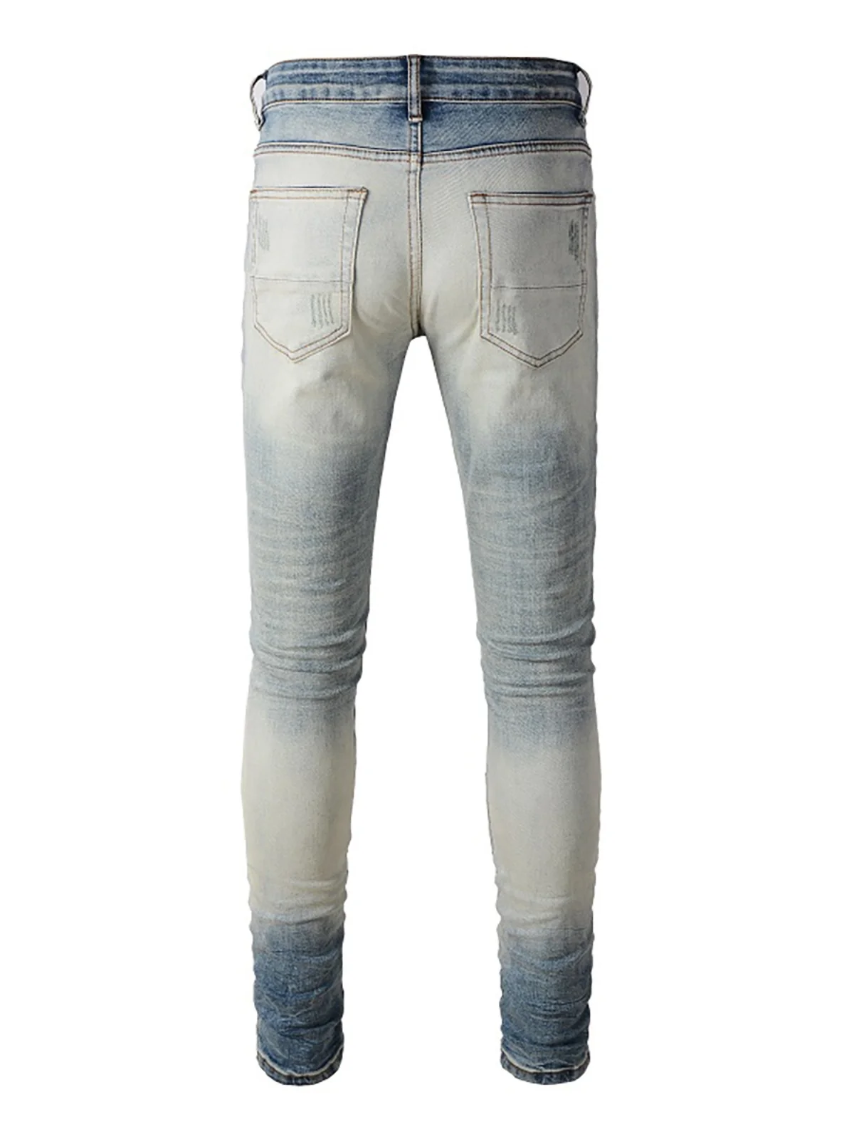 جينز رجالي بقصة ضيقة AMR MX High Street Sle سروال دينم متوسطة الخصر عالي الخصر بنطلون طويل ملابس حضرية أنيقة #3