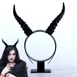 Devil Sheep Horn Headpiece Cosplay Black Gothic Animal Antelope Headwear Halloween Carnival Party Costume Props Gifts