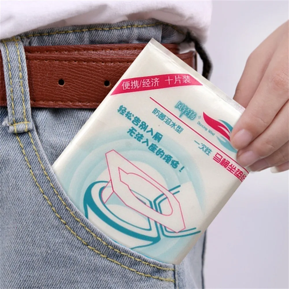 10pack Hygienic Paper Toilet Seat Cover White 35.5cm * 43cm Portable Toilet Cushions Toilet Seat Paper Pads Travel Use