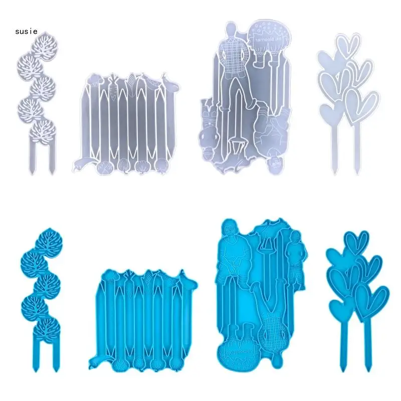 

X7YA Plants Tag Resin Mold Garden Tag Silicone Mold Epoxy Kindergarten Label Mold