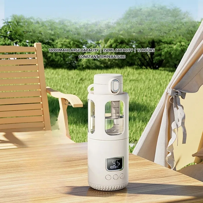 350ml Portable Electric Heating Cup Wireless Water Heating Device Daily Drink Heating Tool