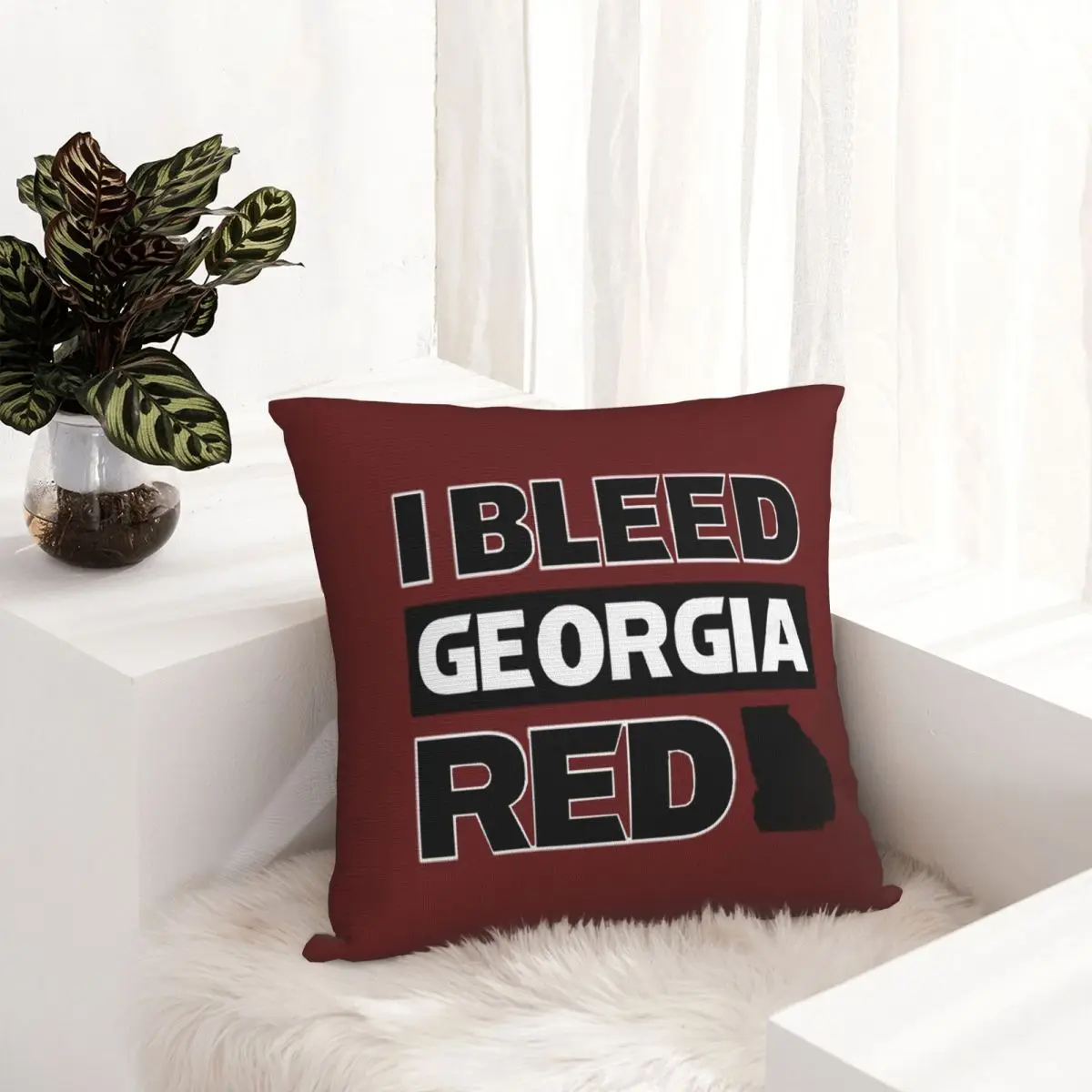 أنا تنزف الأحمر جورجيا UG البلدغ فخر ساحة المخدة غطاء الوسادة كيس وسادة رمي غطاء وسادة للمنزل أريكة غرفة المعيشة #5
