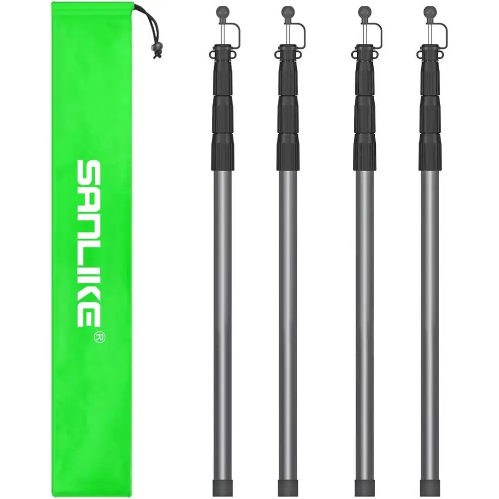 

Telescoping Tent Poles Set of 4, 8.2ft, for Camping, Tarp, and Awning - Gray