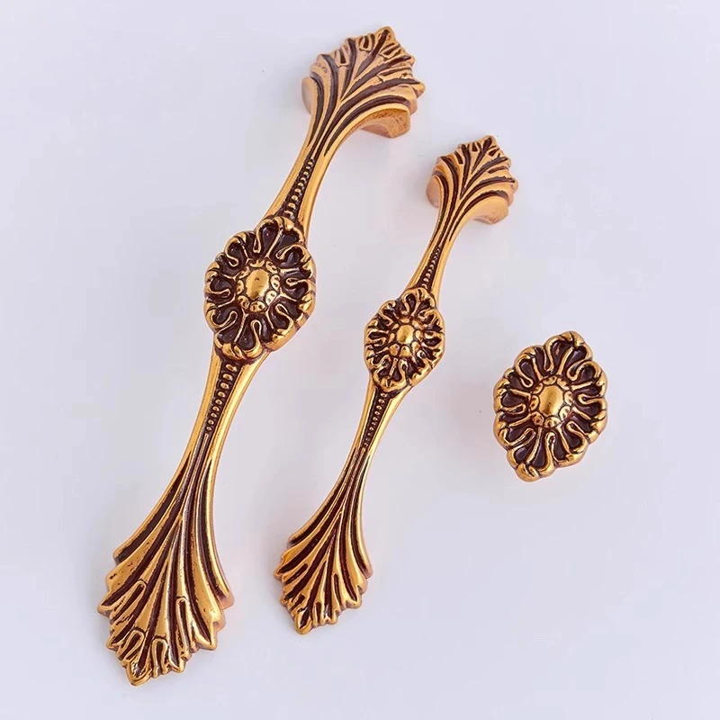 

128mm 96mm europe vintage style furniture handles antique gold drawer cabinet knobs pulls 5" europen gold dresser door handles