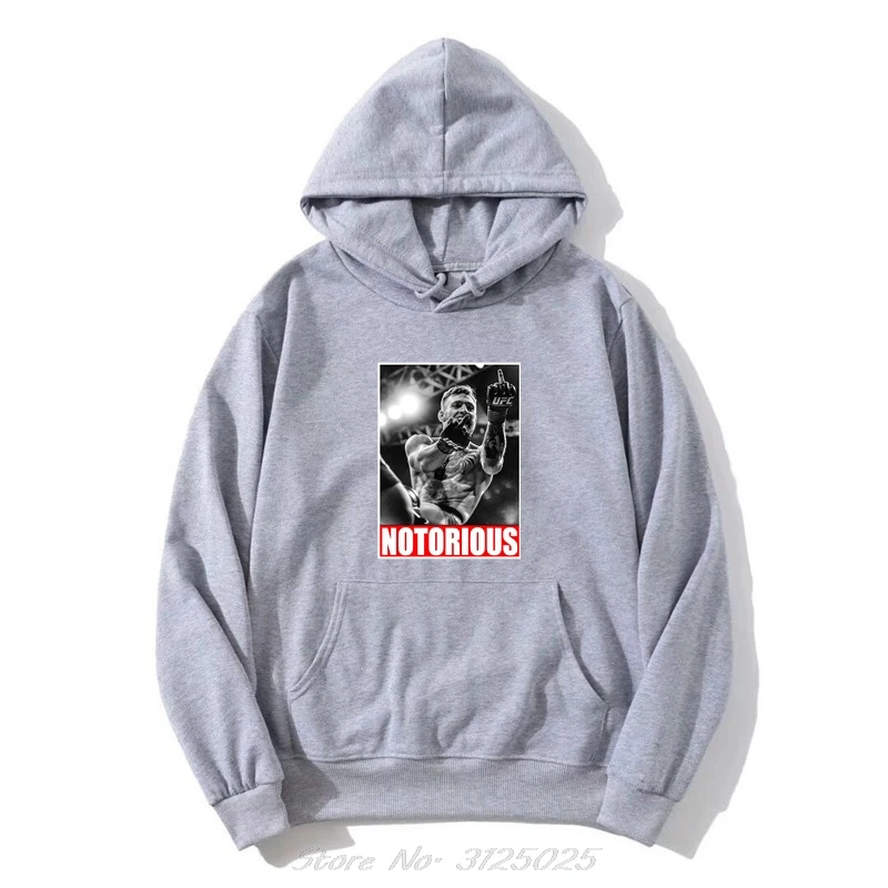 Conor McGregor Notorious Men Fan Hoodie Funny Design Black Fashion Casual Hoody Jacket Cool Homme Funny Pullover Sweatshirt