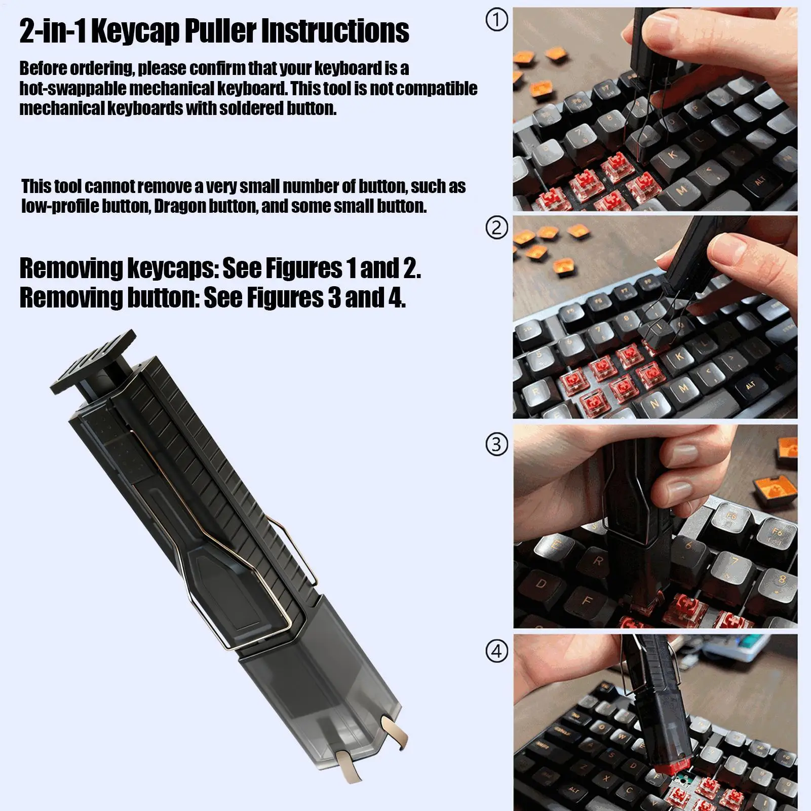 Key Extractor 2 in 1 Fixing Tools with 4-Claw Grip Key Removal Tool for Broken Computer Electronic Care Project Workshop Home view 5