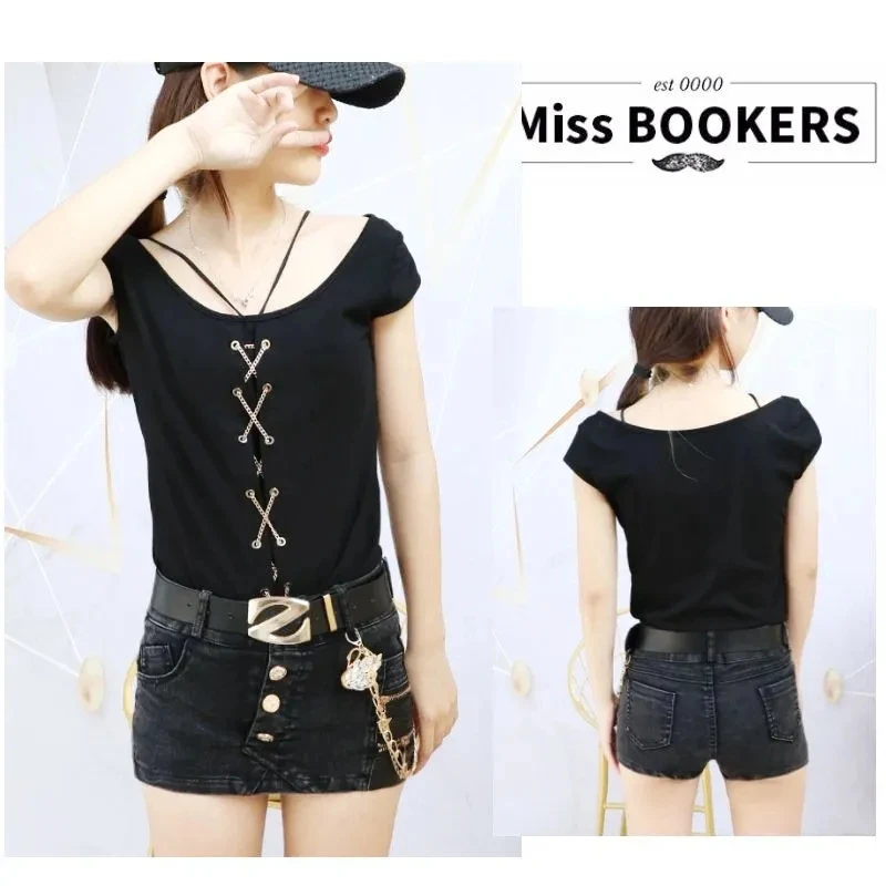 Summer 2025 Punk Style Slim Fit Denim Mini Skirt with Belt for Women Sexy Hip-Elastic Fashion Trend Ladies Jeans Skirt