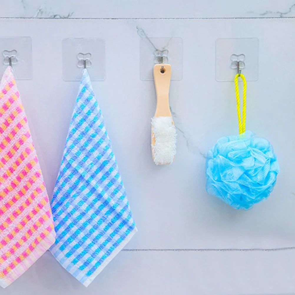 Transparente Reutilizáveis Ganchos de Parede, Heavy Duty Rack, Casaco, Toalhas, Robe Cabides, Impermeável, Heavy Duty, 4 Pcs