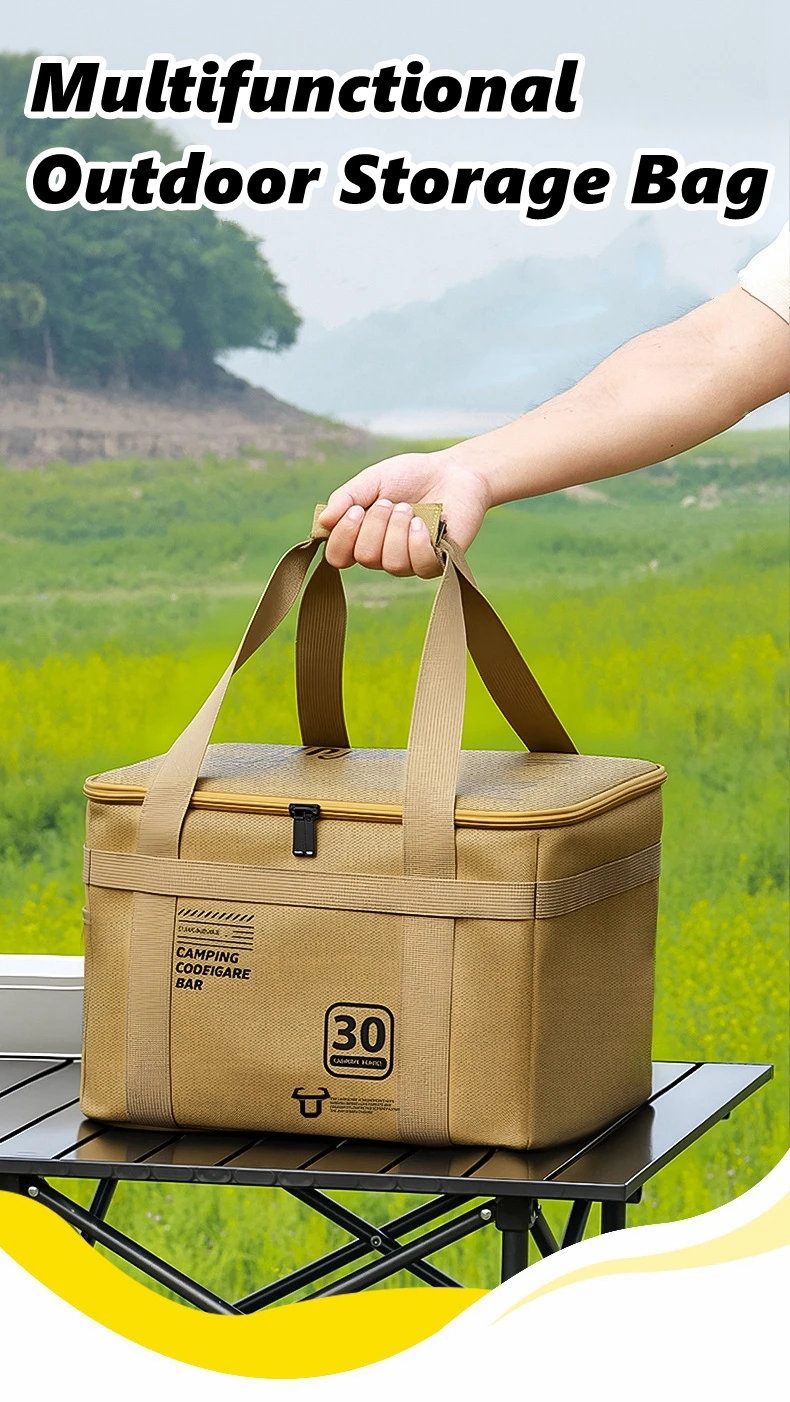 30L Outdoor-Aufbewahrungstasche, große Kapazität, faltbare Aufbewahrungsbox, Picknick, Camping, Wanderausrüstung, Aufbewahrungsbox, wasserdichter Organizer