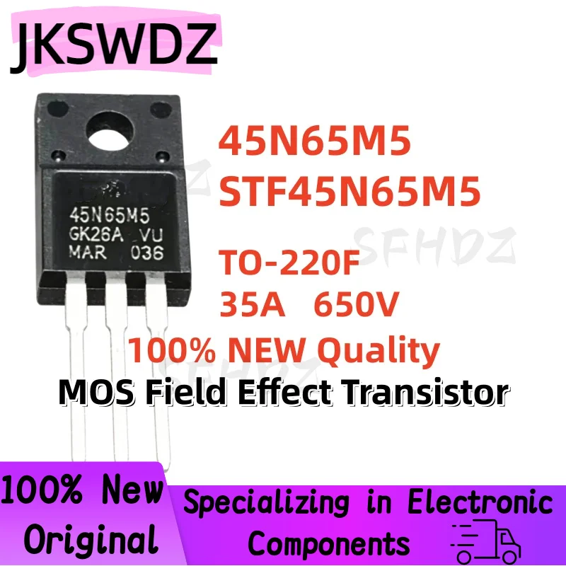 

High Quality 10/20/30PCS 100% Brand New STF45N65M5 45N65M5 TO-220F 35A 650V MOS Field Effect Transistor