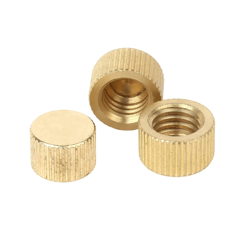 M2 M2.5 M3 M4 M5 M6 M8 M10 Flat Head Blind Hole/Through-Hole Knurled Thumb Nut Brass Hand Tighten Nuts