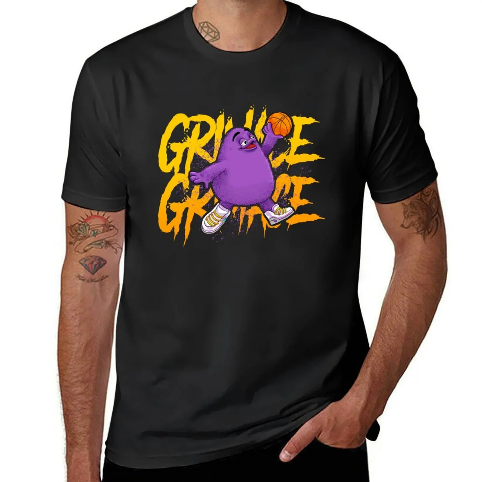 

grimace shake T-Shirt quick drying summer tops clothes outfits for men