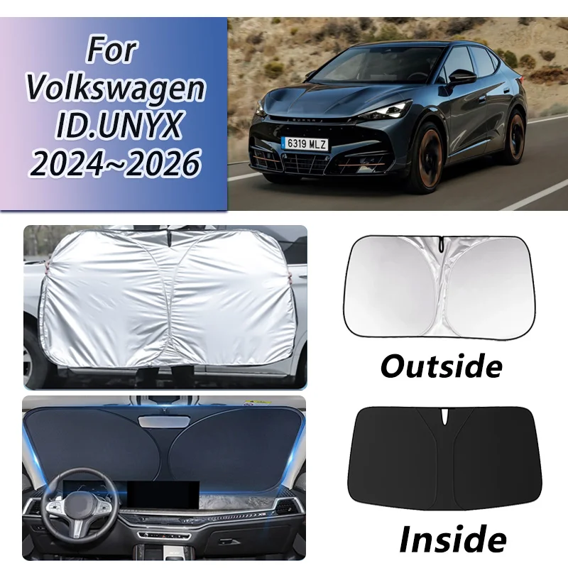 

Автомобильный солнцезащитный козырек для Cupra Tavascan Volkswagen ID.UNYX 2024 2025 2026, передняя крышка на лобовое стекло, блокирующий УФ-солнцезащитный козырек, автомобильные аксессуары