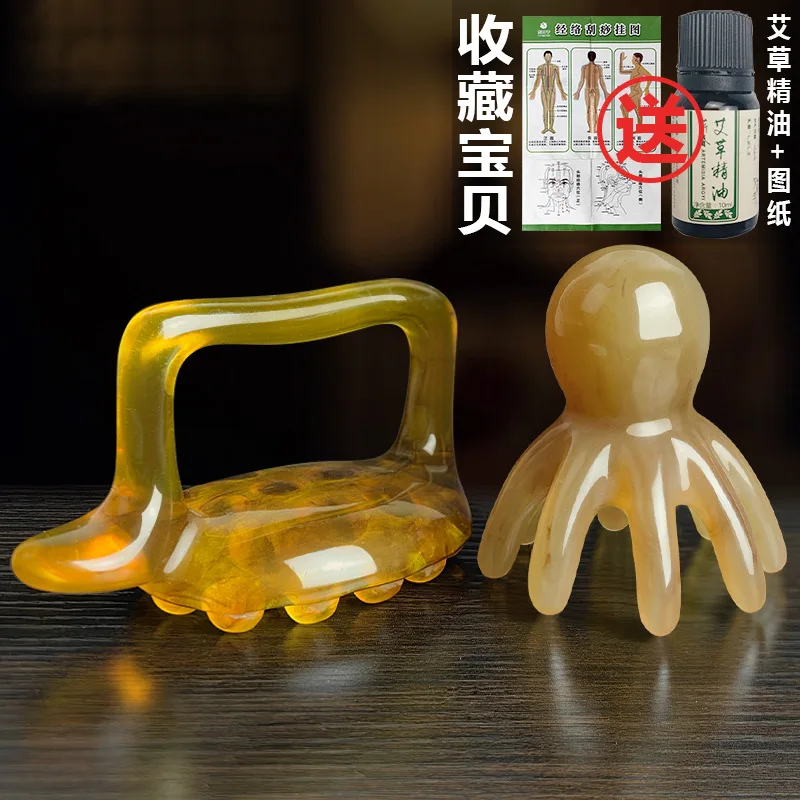 Octopus Shape Wide Tooth Head Massage Comb Scalp Meridian Gua Sha Tool Scraping Relaxation Hair Washing Acupoint Massage Health