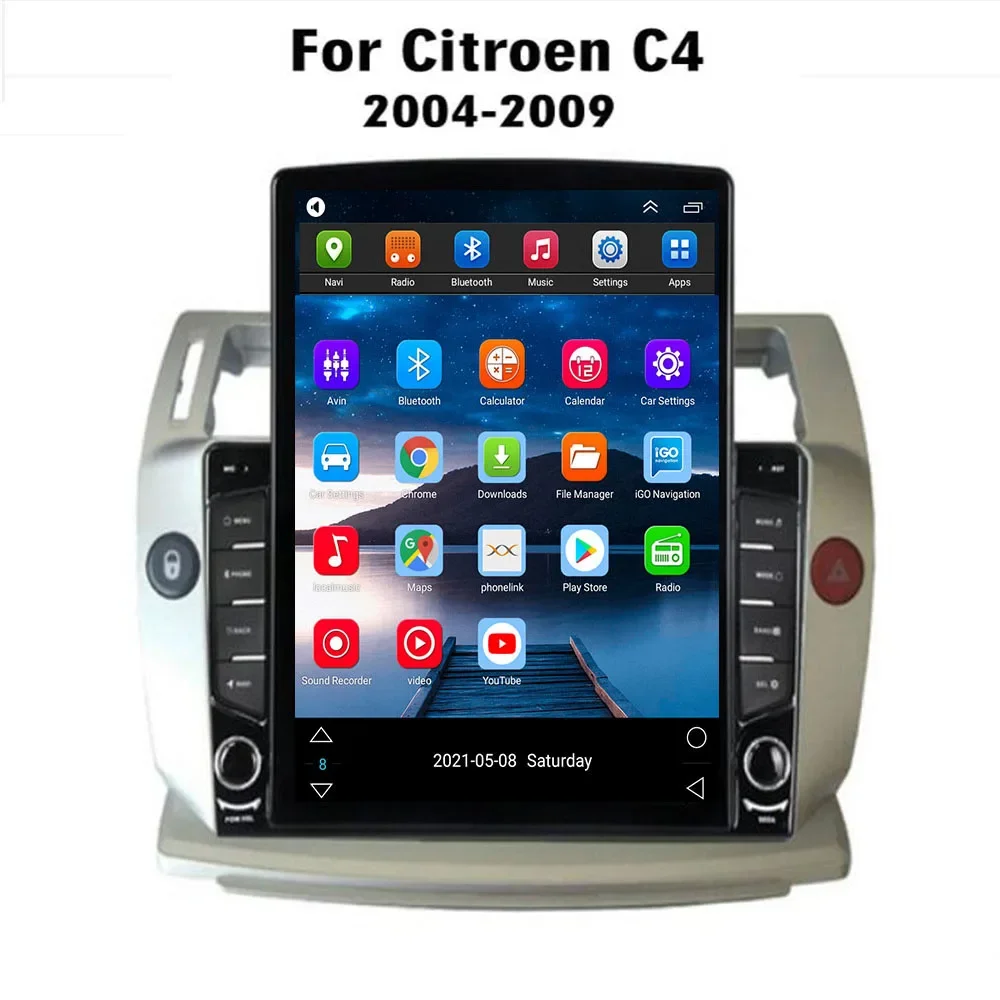 Radio con GPS para coche, reproductor Multimedia con Android 13,0, 5G, 2 Din, sin DVD, receptor estéreo, para Citroen C4, c-triomphe, c-quatre 2004, 2005-2009