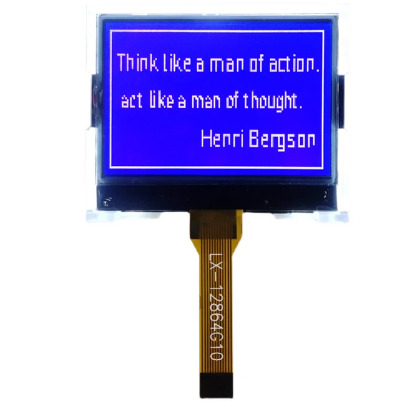 LX-12864G10 White Letters on Blue Background COG Graphic Display LCD Screen LCD Display Small size DOTS:128*64