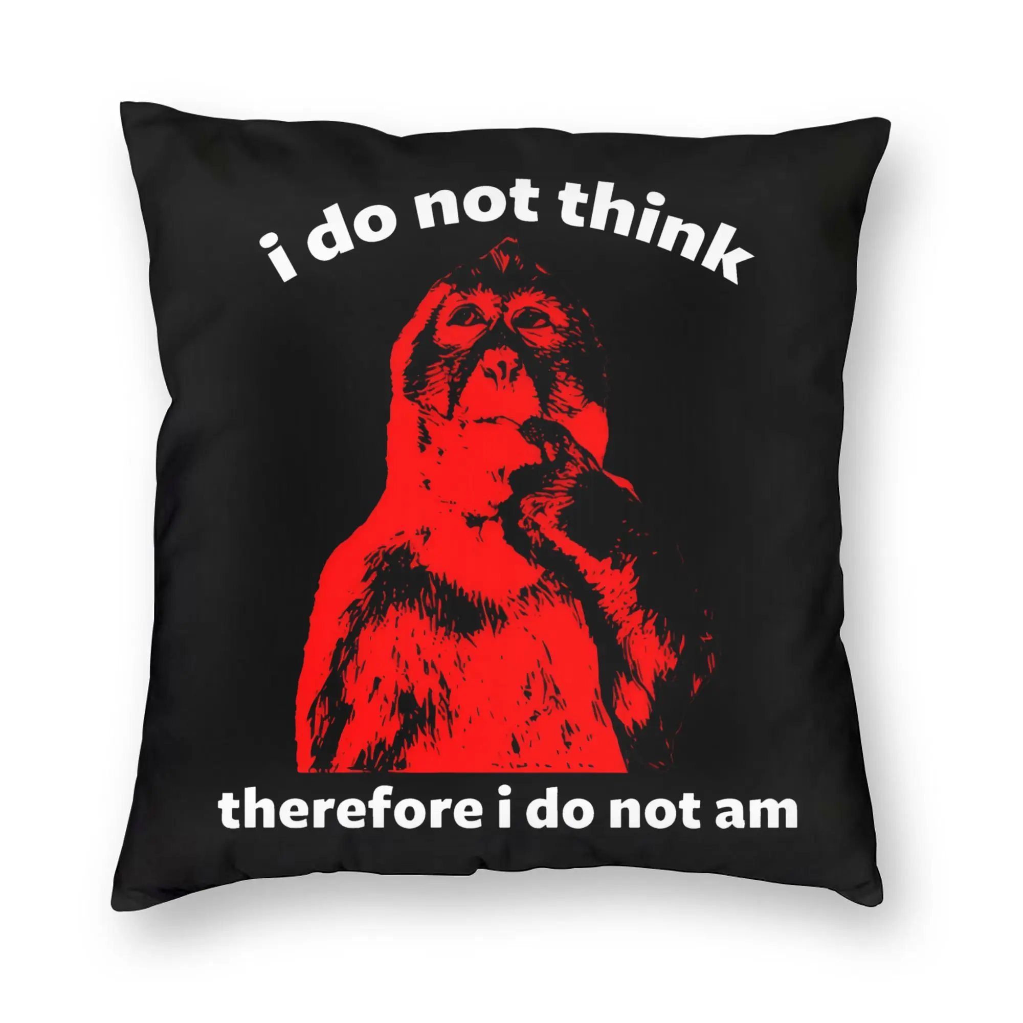 Thinking Monkey Humor Meme Pillowcase Printing Polyester Cushion Cover Decorative  Pillow Case Cover Bed Zippered 40*40cm
