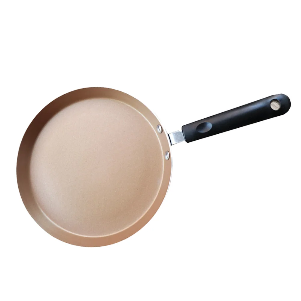 

1 шт., сковорода с антипригарным покрытием, алюминиевый сплав, золотистая, легко чистящаяся, с защитой от ожогов, ручка для блинов, яиц, стейк, кастрюля, кухонная барная посуда