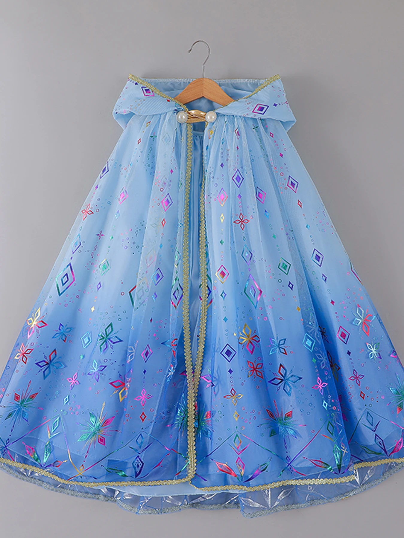 Girls Sparkly Floral Sequin Mesh Cloak 3-8 Years Old Dreamy Flutter Trim Loose Fit Non-Stretch Polyester Cape for Party